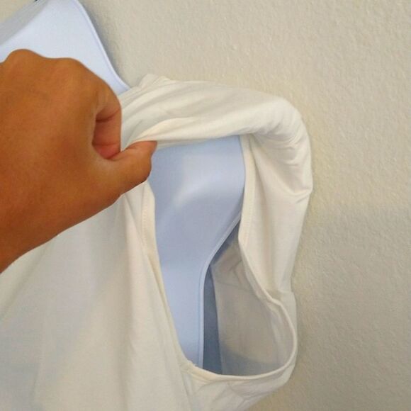 Shoulder Pad Crew Neck Tee at-shirt Off White size Large - Picture 3 of 5